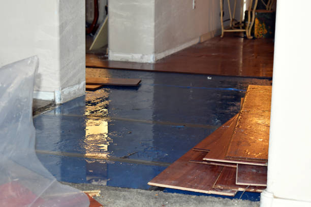 Professional Flood Cleanup technician working in Byram, CT